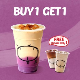 [Promotion] ซื้อ A แถม B  - Taro Milk Tea รับฟรี ชานม หรือ ชาไทย ไซส์ M ราคา 40 