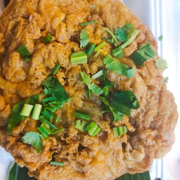 ไข่เจียวกุนเชียงหมูราดข้าว