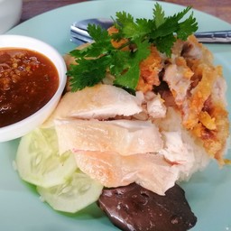 ข้าวมันไก่ต้ม+ไก่ทอด