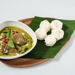 ขนมจีน แกงเขียวหวานเนื้อมะเขือ