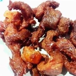 เนื้อแดดเดียว  เป็นกับ