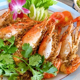 กุ้งแม่น้ำทอดกระเทีย