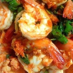 พริกแกงกุ้ง ราดข้าว