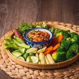 น้ำพริกขาเห็ด และผักเนาะ