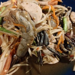 ตำกุ้งสดหมูยอ