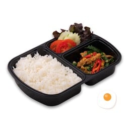 ข้าวผัดกะเพราสะโพกไก่โบราณ