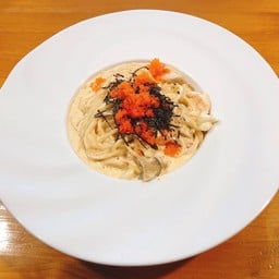 สปาเก็ตตี้ครีมซอสไข่กุ้ง