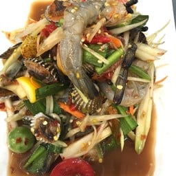 ตำหอยแครงกุ้งสด(ปูปลาร้า)