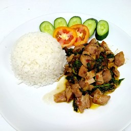 ผัดกระเพรา Premium ham