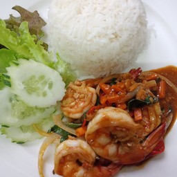 ข้าวกะเพรากุ้ง