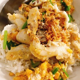 ข้าวแห้งปลาหมึก+ไข่หมึก