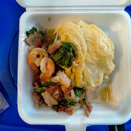 ข้าวไข่ข้น+เพรากุ้งเบคอน