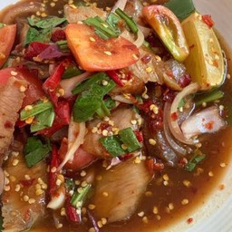 ตำเกาเหลาหมูย่าง