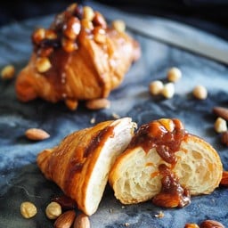 Salted caramel mix nut croissant