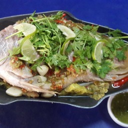 ปลาทับทิมนึ่งมะนาว