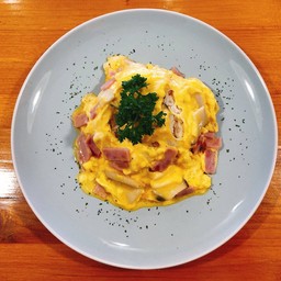 ข้าวไข่ข้นแฮมเห็ด