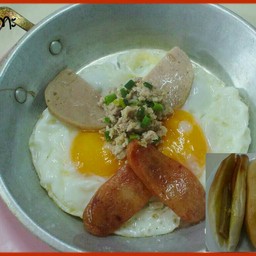 ชุดไข่กระทะ+ขนมปังญวน2ชิ้น