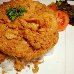 ข้าว+ไข่เจียวไก่กรอบ