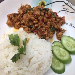 ข้าว+กระเพราหมูสับ