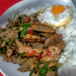 ข้าวกะเพราเป็ด+ไข่ดาว