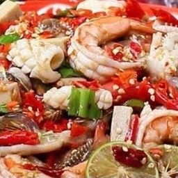 ยำทะเลรวม สูตรน้ำยำปลาร้า