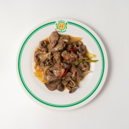 ผัดพริกหยวกเครื่องในไก่