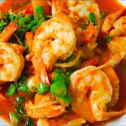 ข้าว+ผัดพริกแกงแดงทะเล