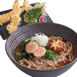 โซบะร้อน+กุ้งเทม