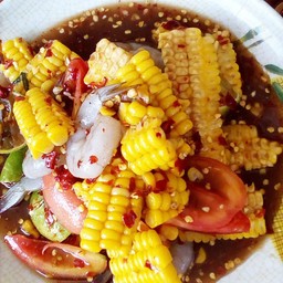 ตำข้าวโพดกุ้งสด