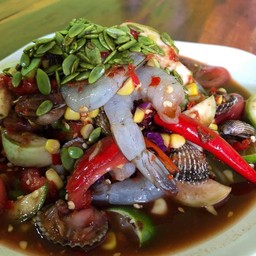 ตำหอยแครงกุ้งสด