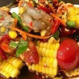 ตำข้าวโพดกุ้งสด