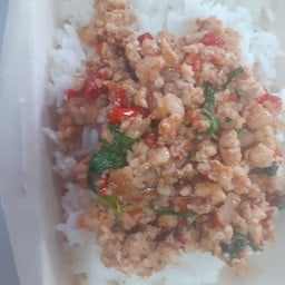 กระเพราหมู(ราดข้าว