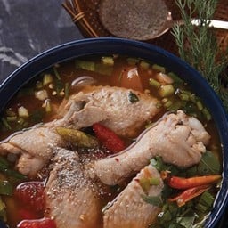 ต้มซั่วลาวไก่ ชาม Spicy Chicken Laotian Soup