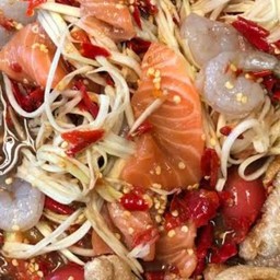 แซลมอนนัวกุ้งสดปลาร้า