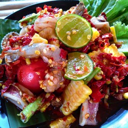 ตำข้าวโพดกุ้งสด