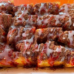 ขนมมปังปิ้งเนยนม+สตรอเบอร์รี่+โอวัลติน ใหญ่ 2 ชิ้น