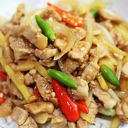 ผัดพริกสด - ราดข้าว