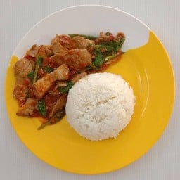 ข้าวกะเพราเป็ดย่าง