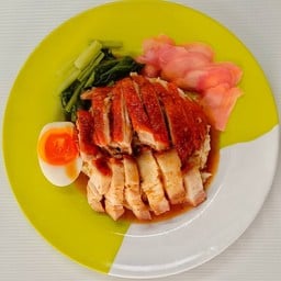 ข้าวหน้าเป็ดย่าง+หมูกรอบ