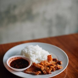 ข้าวคอหมูทอด