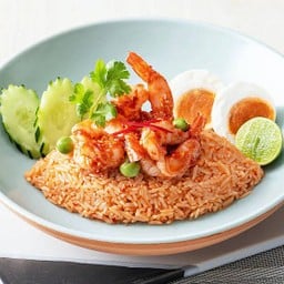 ข้าวผัดน้ำพริกกุ้งสด