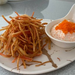 ปูอัดทอดฝอยกับซอสไข่กุ้ง (Fried Crab Stick with Shrimp Eggs Sauce) #D