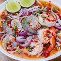 ยำกุ้ง2ใจ (น้ำปลาร้าและไม่ใส่ปลาร้า)  ระบุด้วยค่ะ