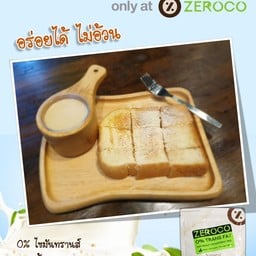ขนมปังปิ้ง+นมธัญพืชเข้มข้น
