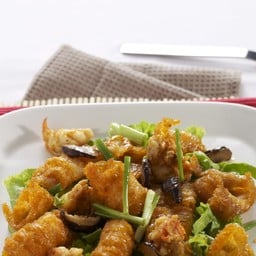 กระเพาะปลาผัดมันกุ้ง