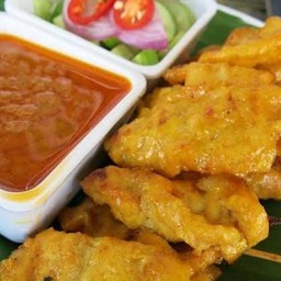 หมูสะเต๊ะ& ต้นทานตะวันอ่อน