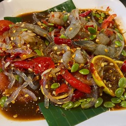 ตำกุ้งสด+เส้นแก้ว