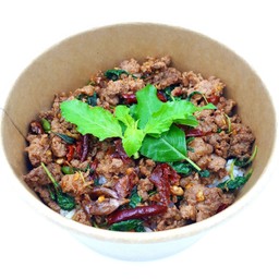 หมู LINEมันส์สสส มิกส์ซอสกะเพรา ข้าวหอมมะลิ ทุ่งกุลาแท้ 100%