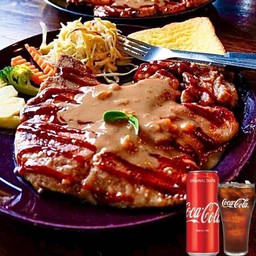 [อร่อยซ่ากับโค้ก] สเต็กพอร์คชอป และโค้กกระป๋อง