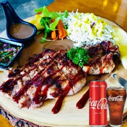 [อร่อยซ่ากับโค้ก] สเต็กสันคอหมู และโค้กกระป๋อง